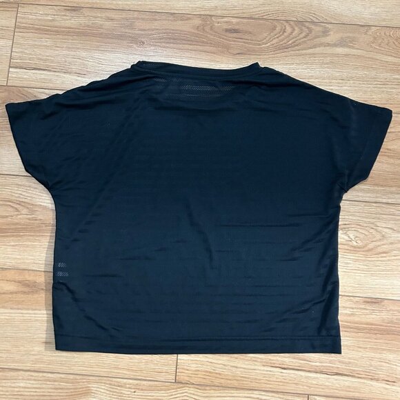 🖤 Kappa Crop Top Mesh Shirt Womens XS Retro 90s Black Rose Gold Maglietta EEUC - Picture 3 of 4